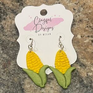 Clay corn earrings handmade!